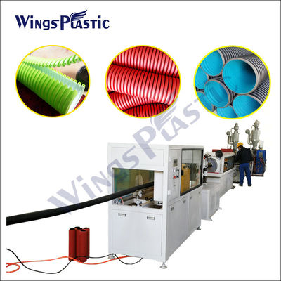 높은 생산적 HDPE 중벽 파형관 하수 DWC 파이프 압출 라인 성형기